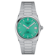 Tissot PRX Powermatic 80 35mm T137.207.11.091.01 - bracciale e cassa acciaio - quadrante verde acqua con datario